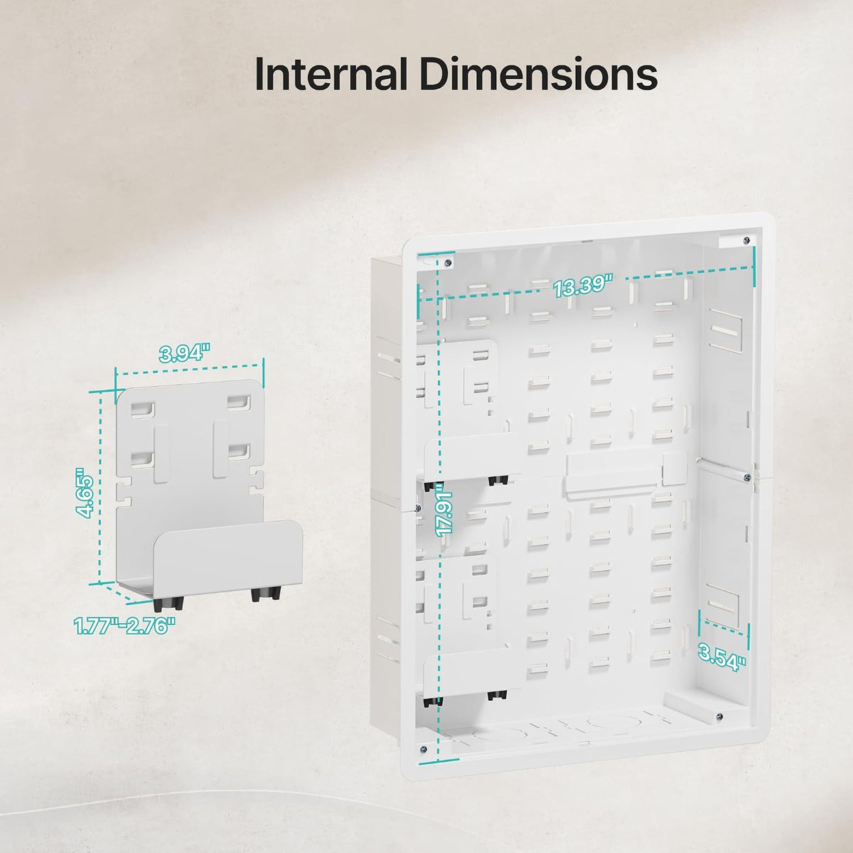 17" in-Wall Media Box Recessed Outlet Cable Management Kit