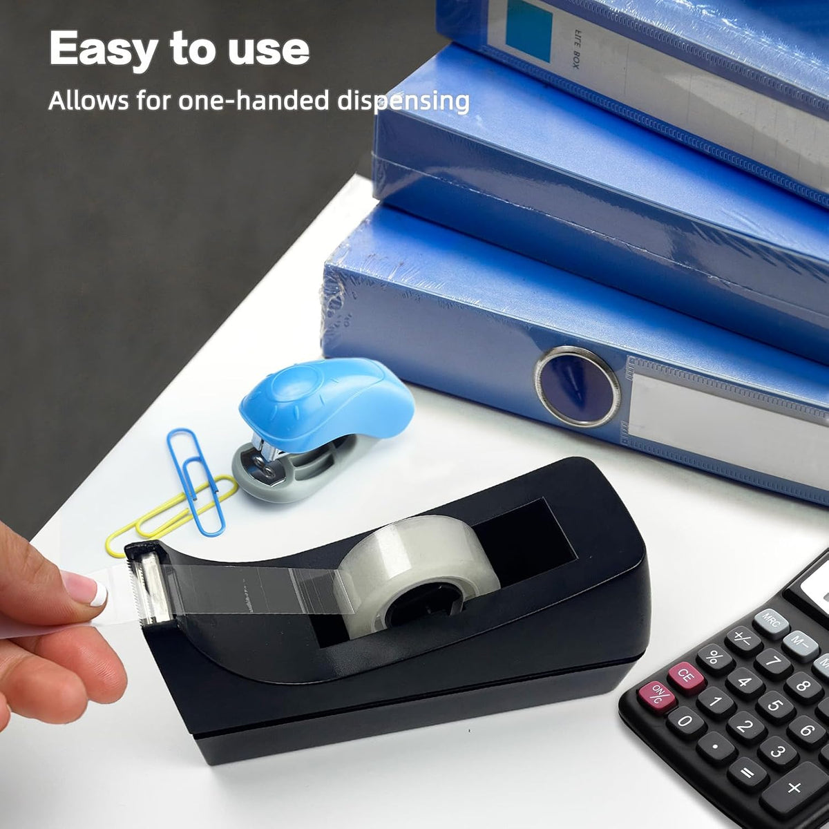 10 Pack Black Desktop Tape Dispenser Bulk - Tape Not Included