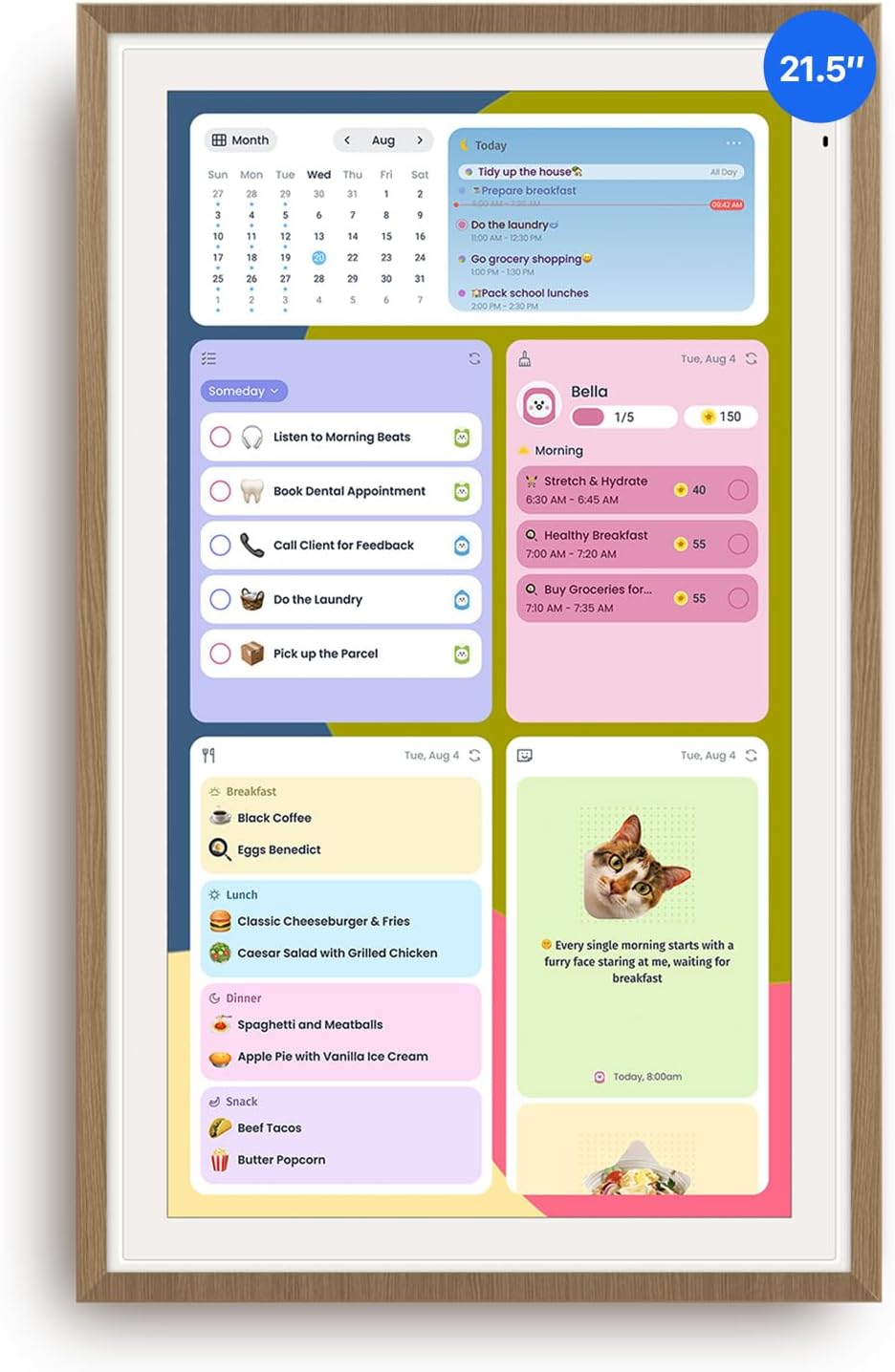 Apolosign 21.5-inch Digital Calendar, No-Subscription, Smart Wall Planner wit...