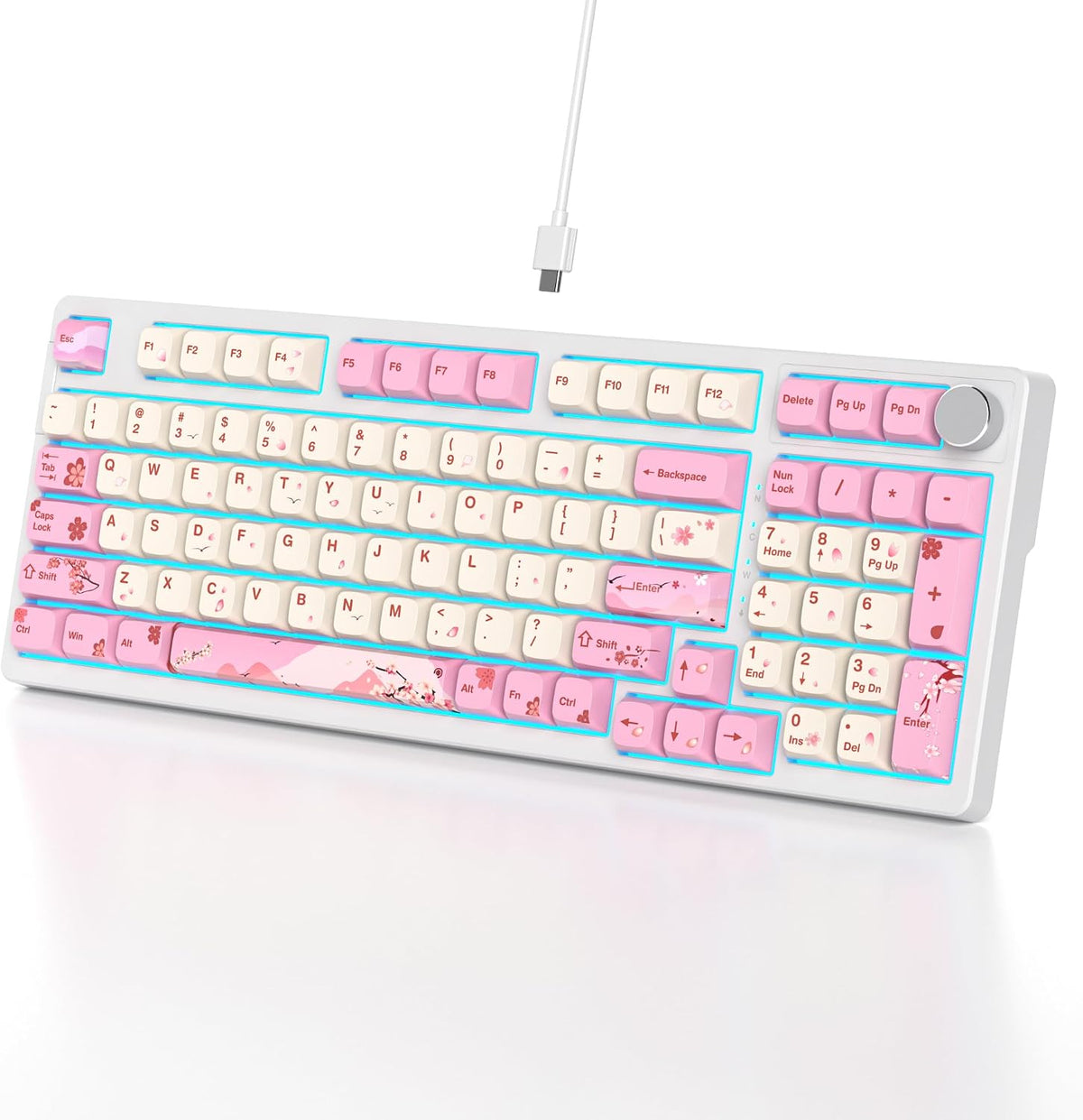 Wired Creamy Gaming Keyboard with Number Pad, 96% Hot-swappable Mechanical Ke...