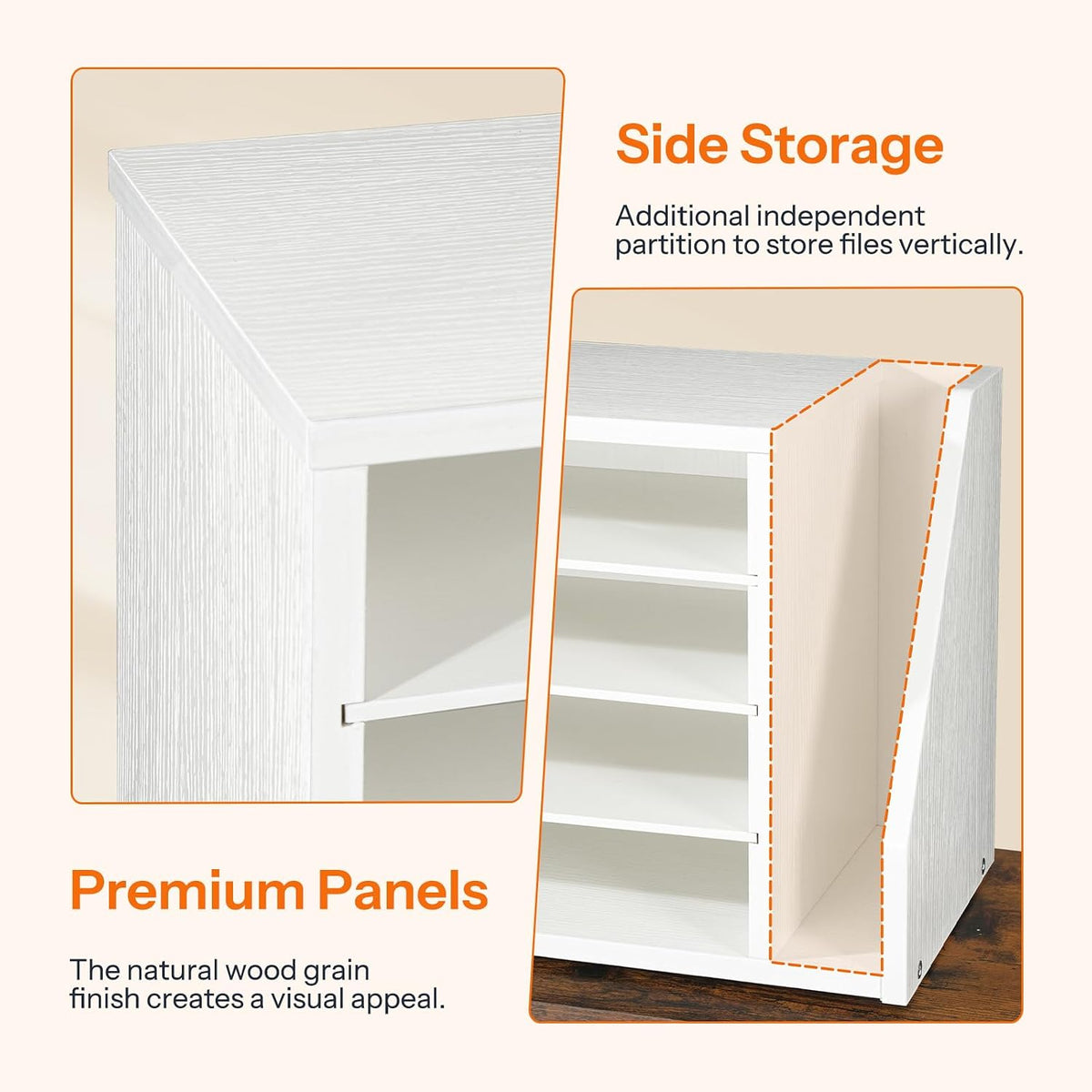 HOOBRO Mail Sorter, Literature Organizer with Adjustable Shelves, Paper Organ...