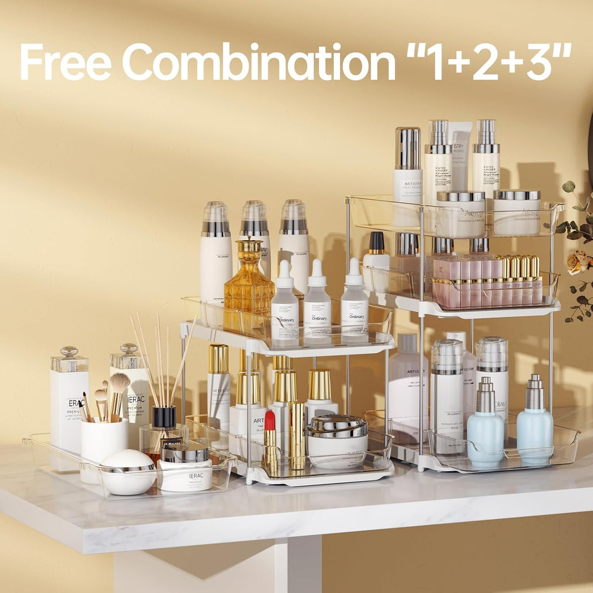 Delamu 2 Sets of 3-Tier Bathroom Under Sink Organizers and Storage, Multi-Pur...