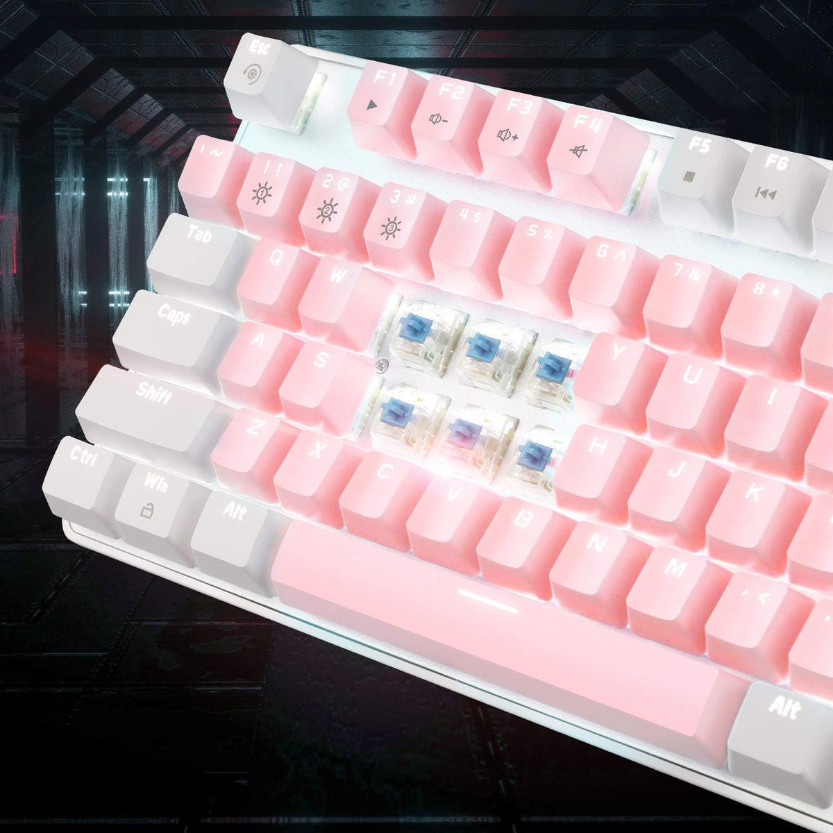 MageGee Mechanical Gaming Keyboard, New Upgraded Blue Switch 104 Keys White B...
