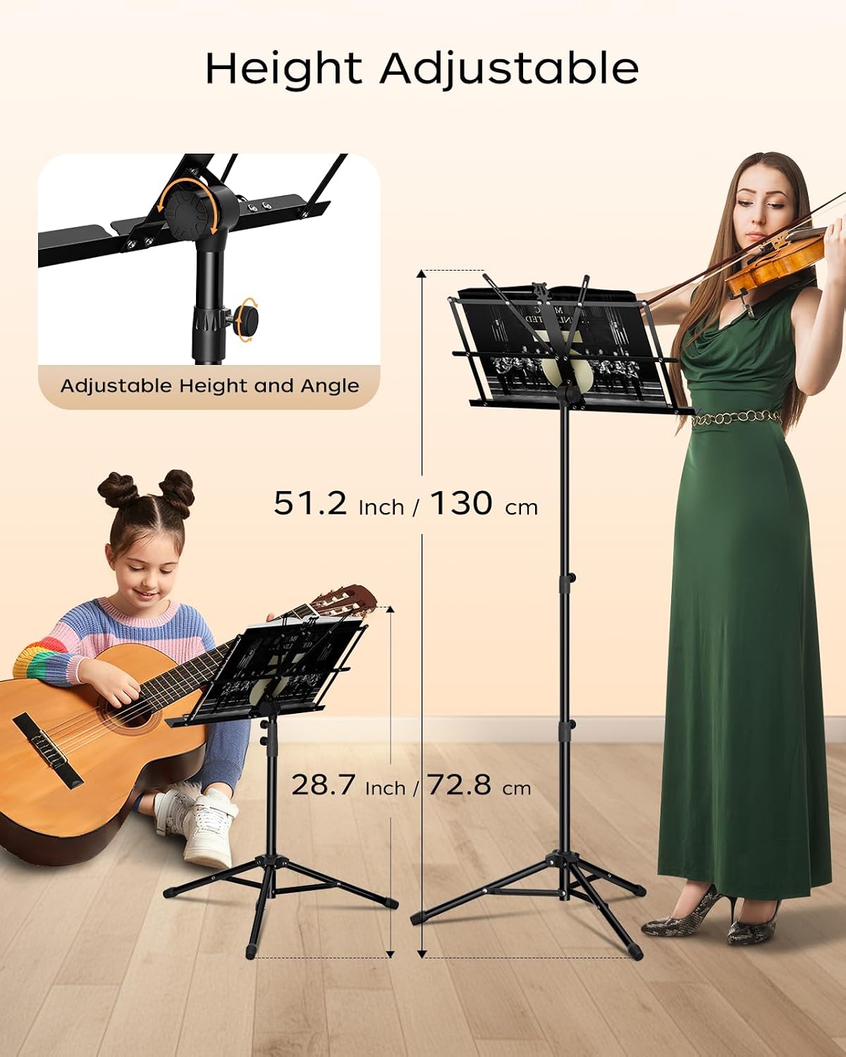 K KASONIC Music Stand, 2 in 1 Folding Sheet Music & Book Stand With Bag