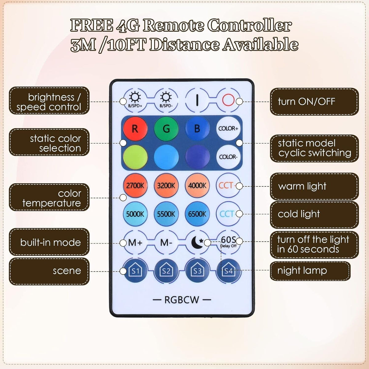 Smart RGB Dimmable Table Lamp Compatible with Alexa&APP&Remote Contro...