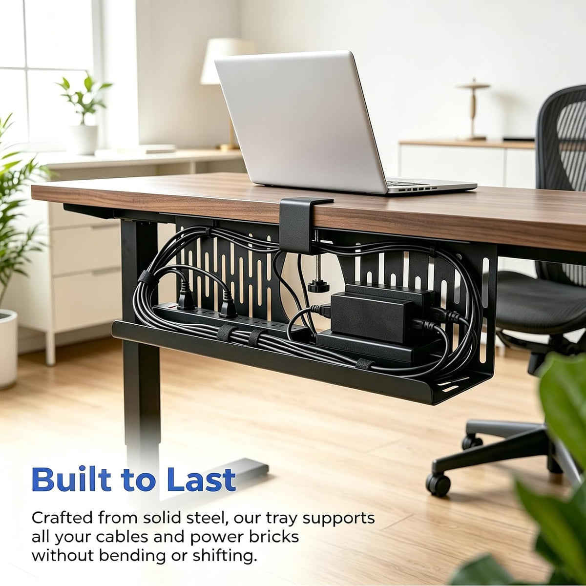 Under Desk Cable Management Tray, Cord Organizer for Desk Cable Management Tr...
