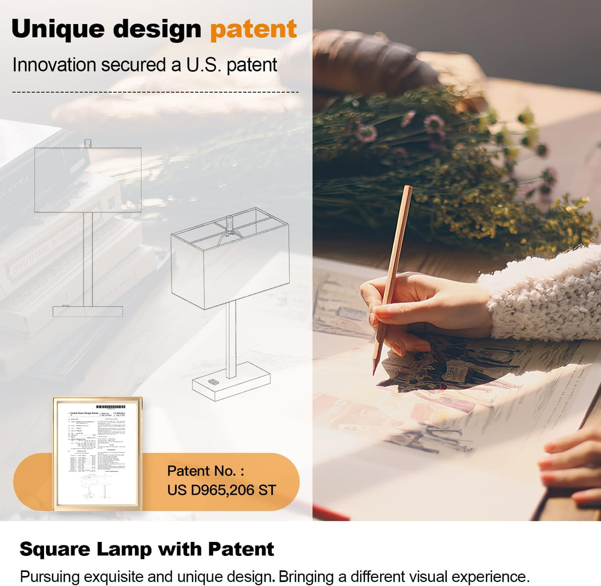 21" Touch Bedside lamps with 2 USB & AC Outlets, 3-Way Dimmable Beds...
