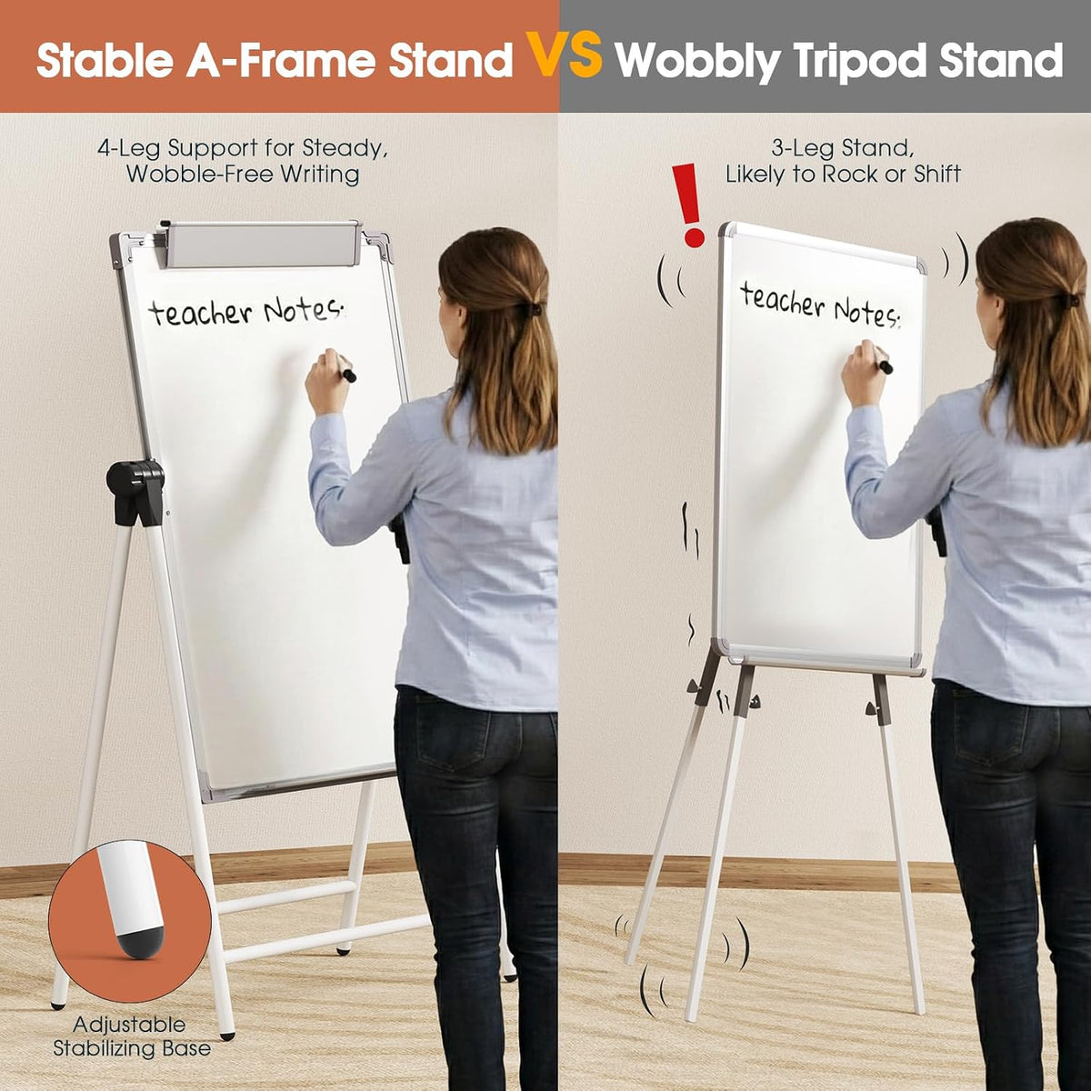 MaxGear Magnetic Whiteboard Easel 36'' x24'', Dry Erase Board...
