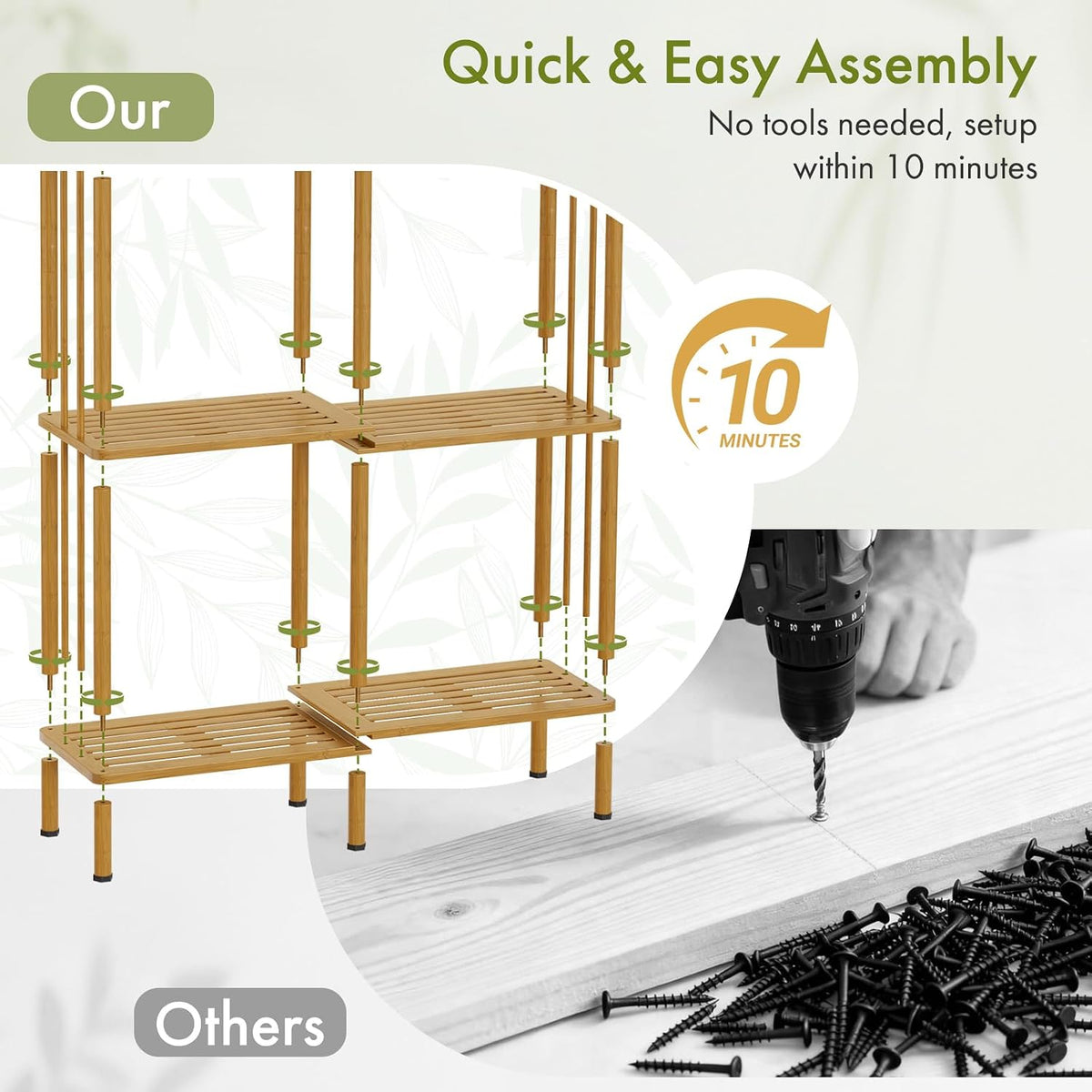 4 Tier Book Shelf, Wide Bamboo Bookshelf, Tall Bookcase with 8 Open Display S...
