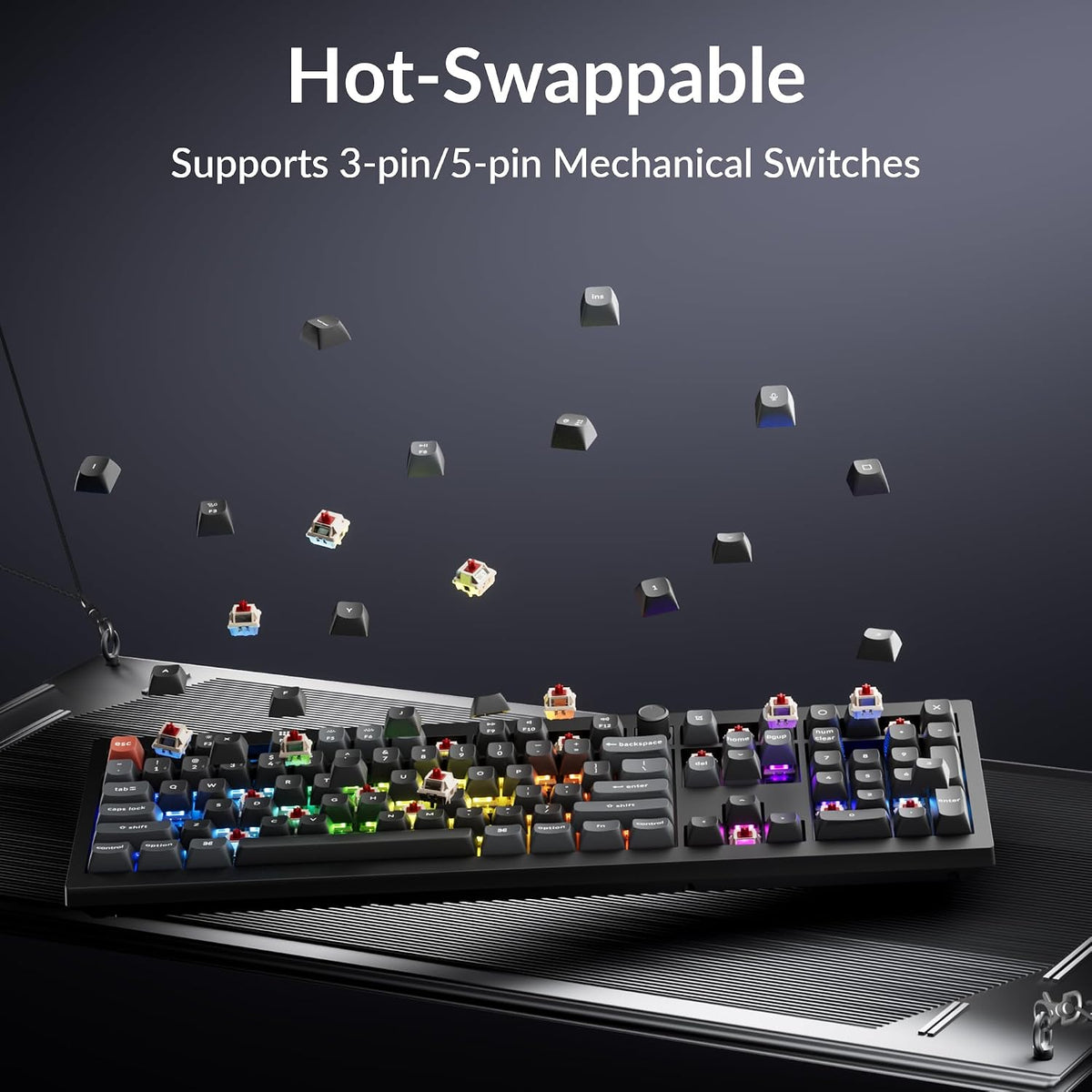 Keychron V6 Ultra 8K Wireless Mechanical Keyboard, 8000Hz Polling Rate Tri-Mo...