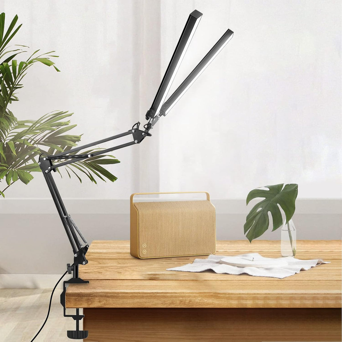 2-in-1 LED Double Head Desk Lamps for Home Office,24W Brightest Workbench Lig...