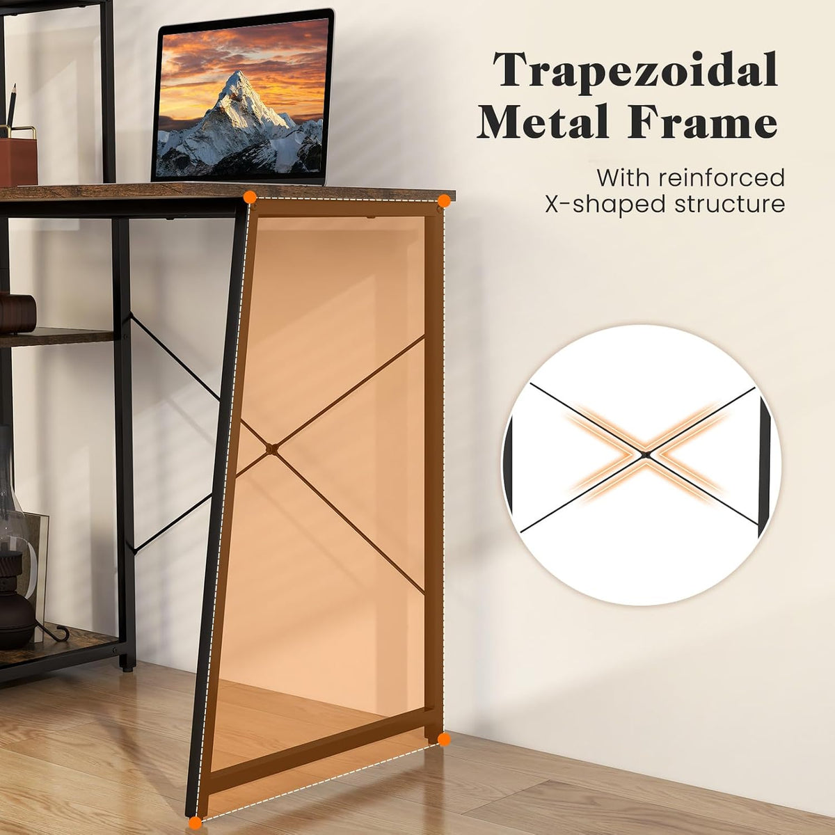 Tangkula Computer Desk with Shelves, Space Saving Home Office Desk with 3-Tie...