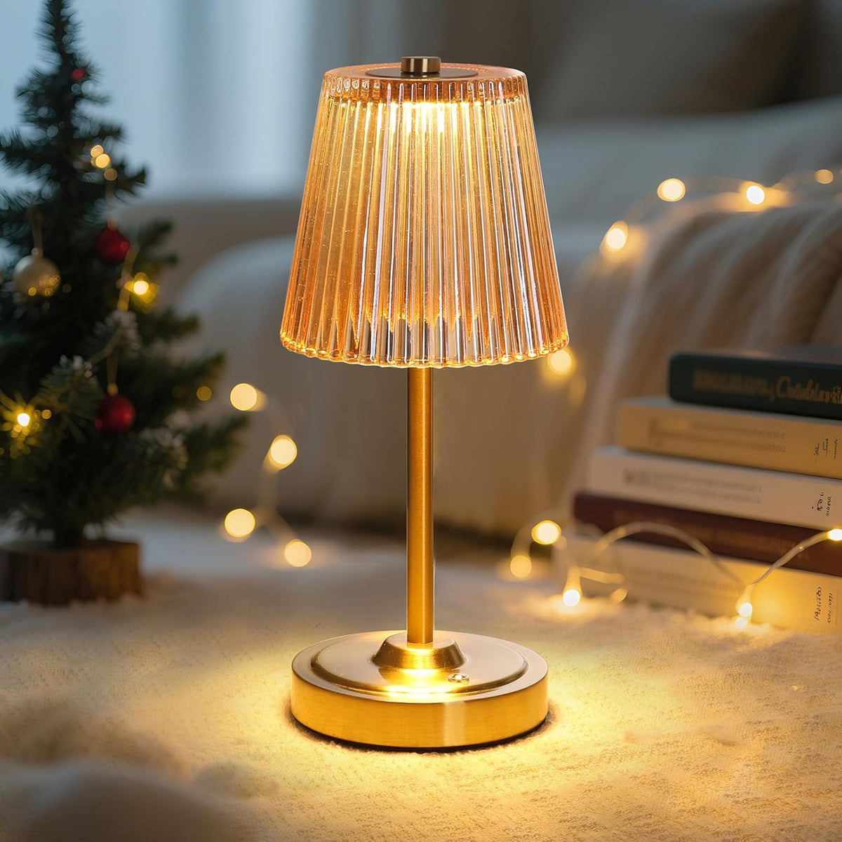 Shenmoyl Cordless Touch Table Lamp with 5200mAh Battery - 3 Adjustable Color ...