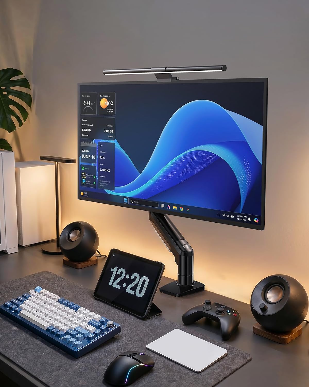 HUANUO 2 Pack Monitor Arm for Dual Monitor Setup, Single Monitor Mount for 13...