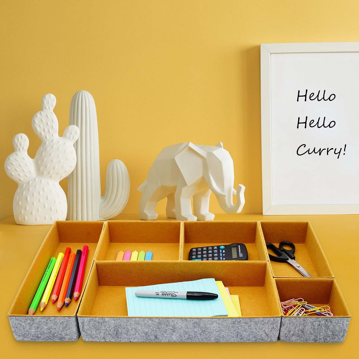 Welaxy Deluxe drawer organizers multi-purpose storage box junk bins for offic...