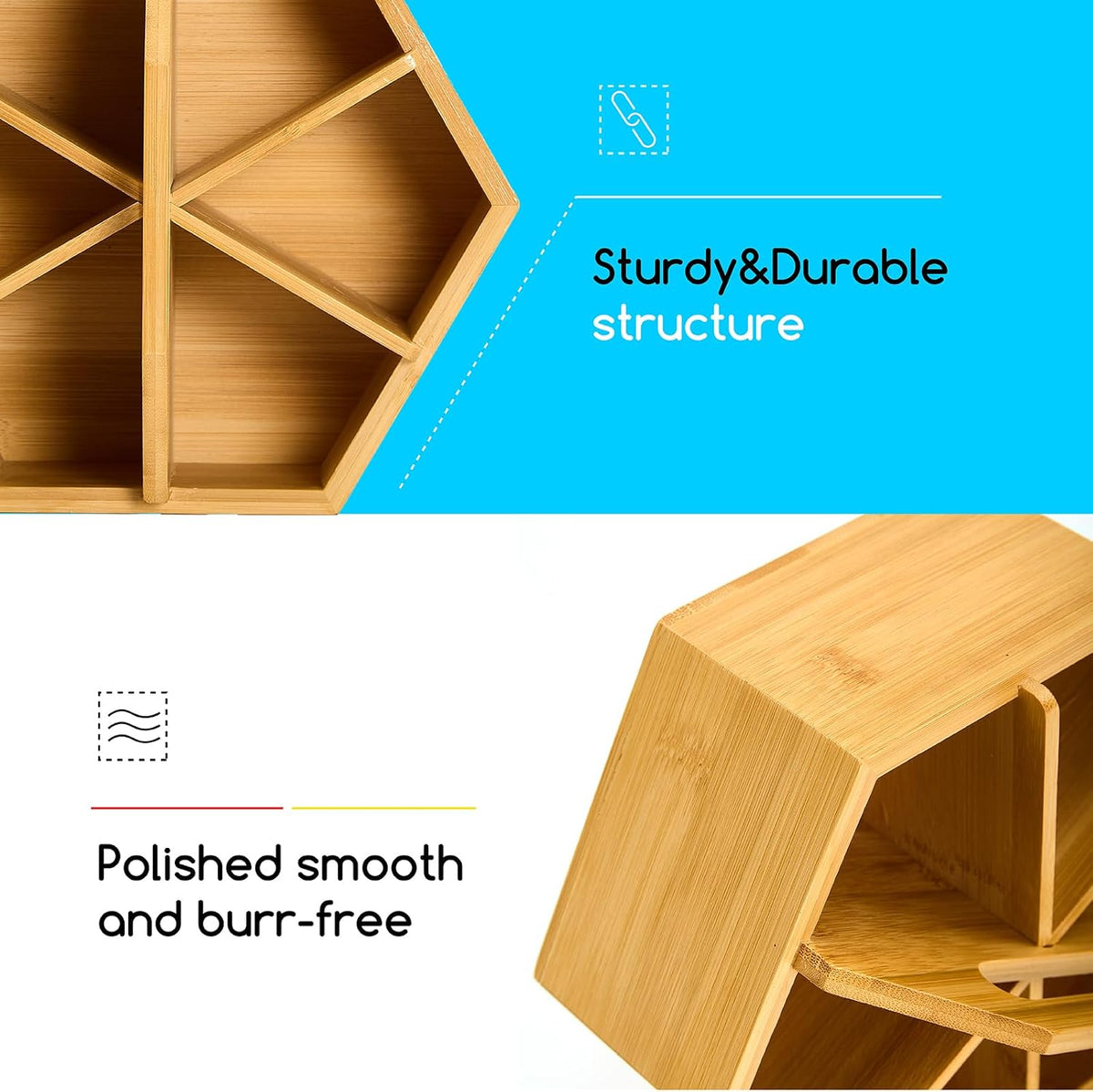 MEEDEN Rotating Art Supply Organizer: Bamboo Pen & Pencil Holder for Desk