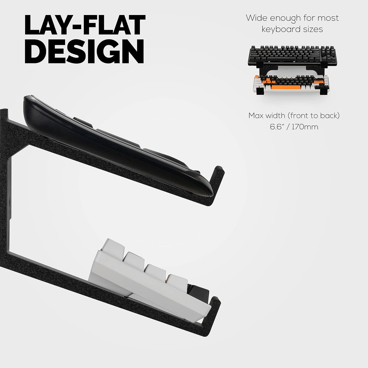 BRAINWAVZ Dual Gaming Keyboard Stand for Wall Mounting - Adhesive or Screw Mo...