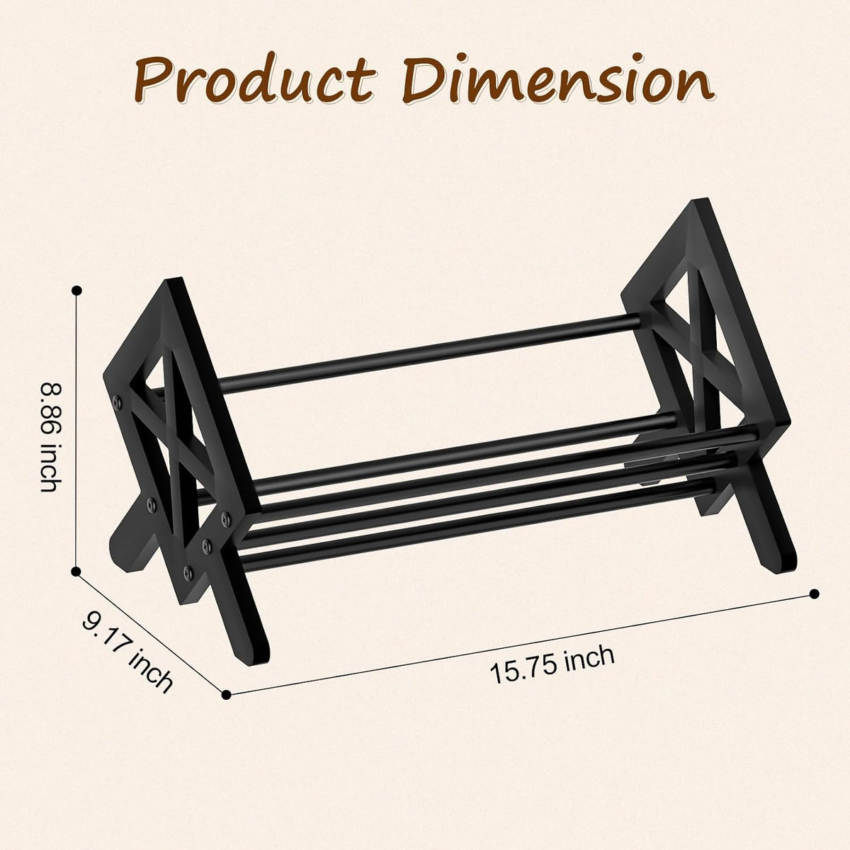 Desktop Bookshelf Organizer, Tilting Bookcase, Pure Black