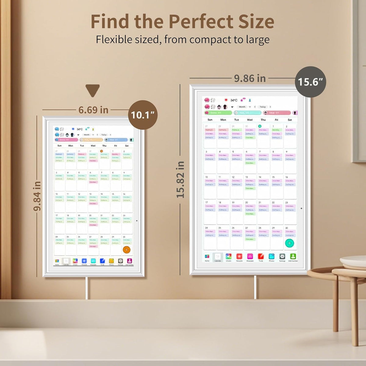 10.1 Inch Smart Touchscreen Family Digital Calendar Planner