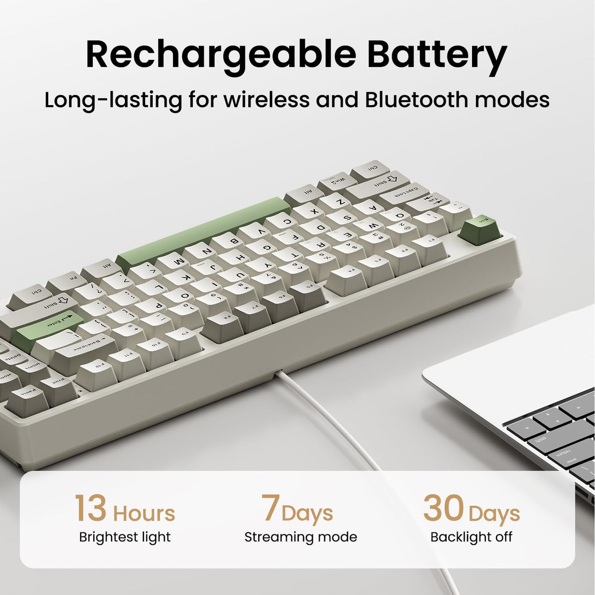 Kisnt KN85 Wireless Mechanical Keyboard, 75% Layout, Bluetooth/2.4GHz/USB-C, ...
