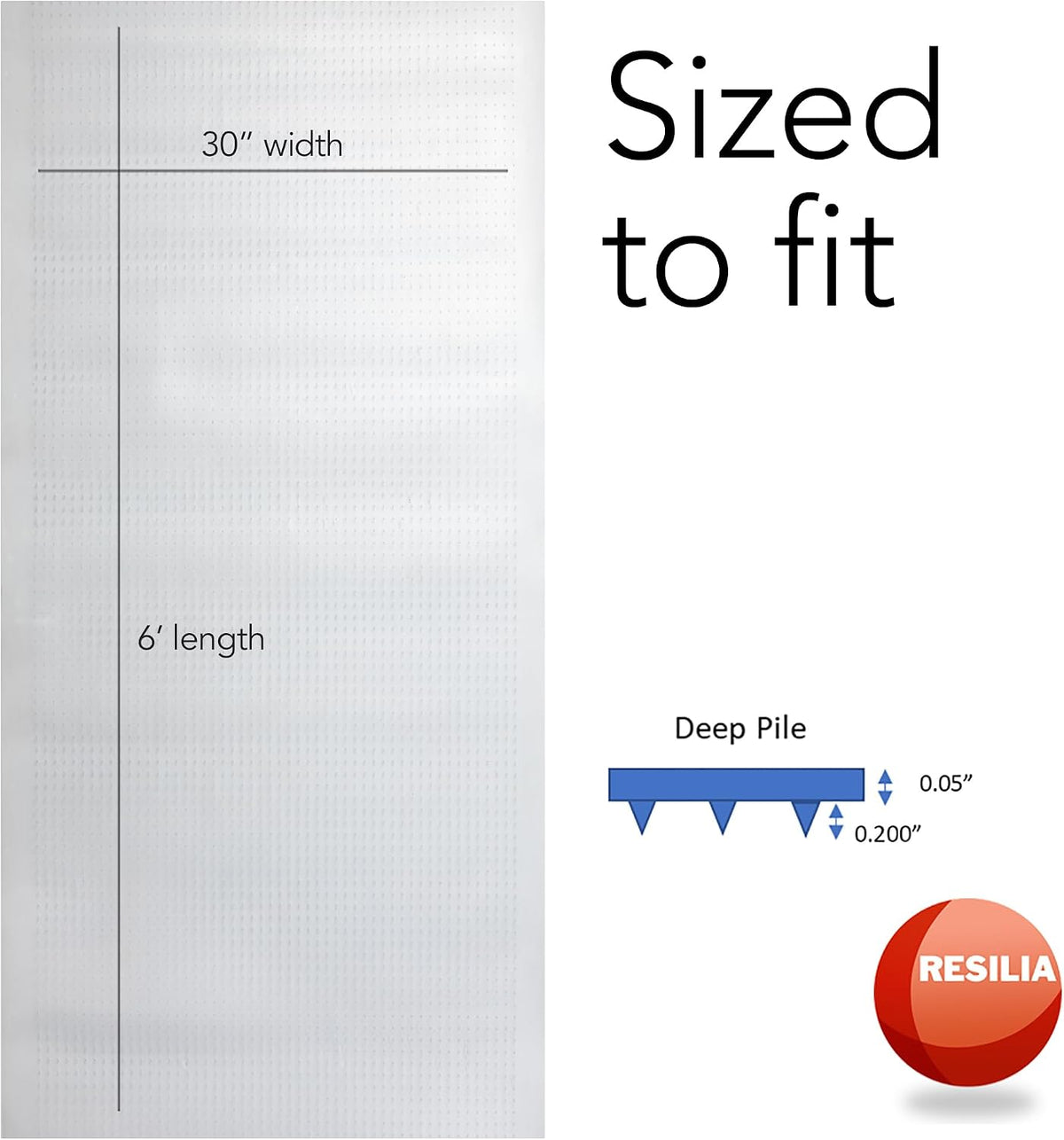 RESILIA Industrial Deep Pile Carpet Runner - Crosshatch Pattern Non Slip Carp...