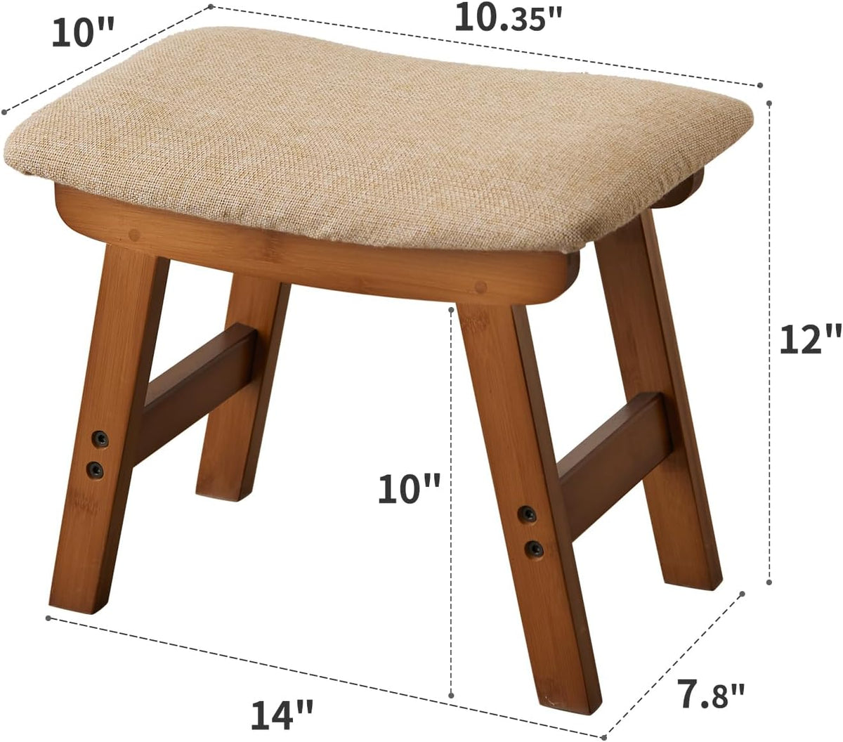 Kitsanery Foot Stool,Ottoman,Bamboo Small Sofa Foot Rest Under Desk,Extra Sea...
