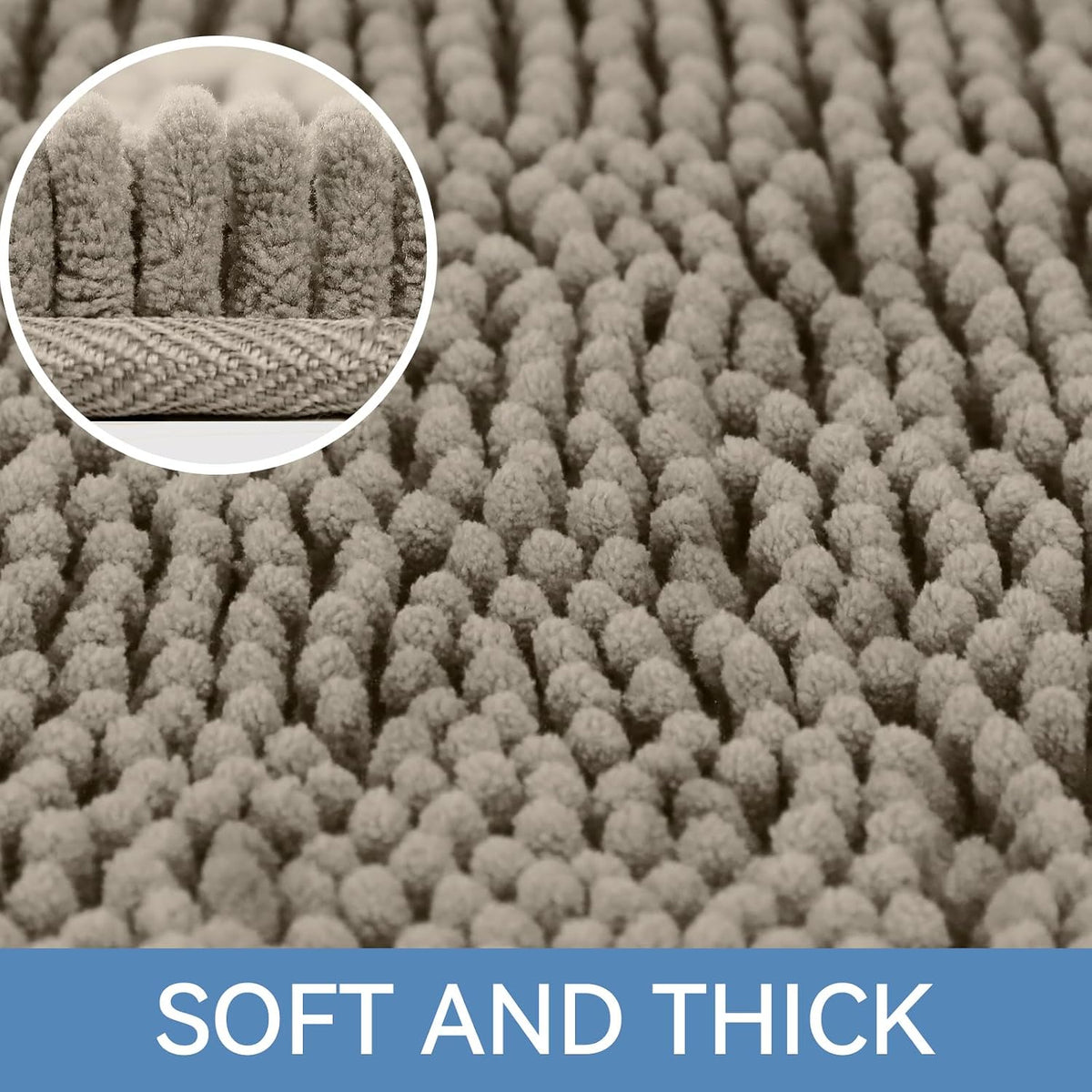 Bcoimo Bath Rug Mat,48x24 High Absorbent Latte Long Bathroom Runner Rugs