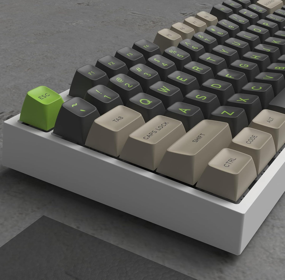 PBT Keycaps, SA Profile Double Shot Keycap Gradient Grey Green 172 Keys Key c...