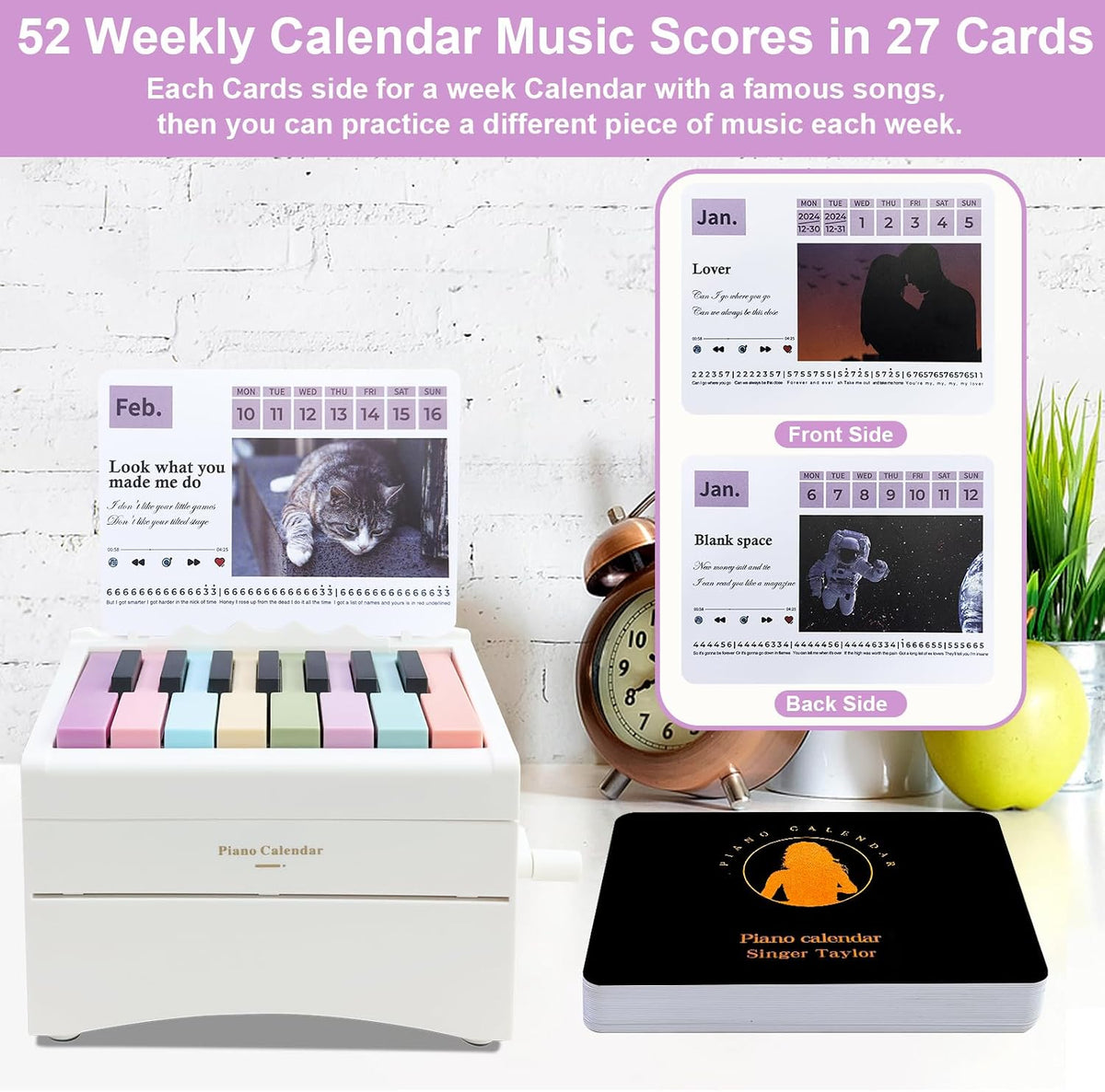Piano Calendar 2027, Playable Piano Desk Calendar 2027, Swift Mini-Piano Cale...