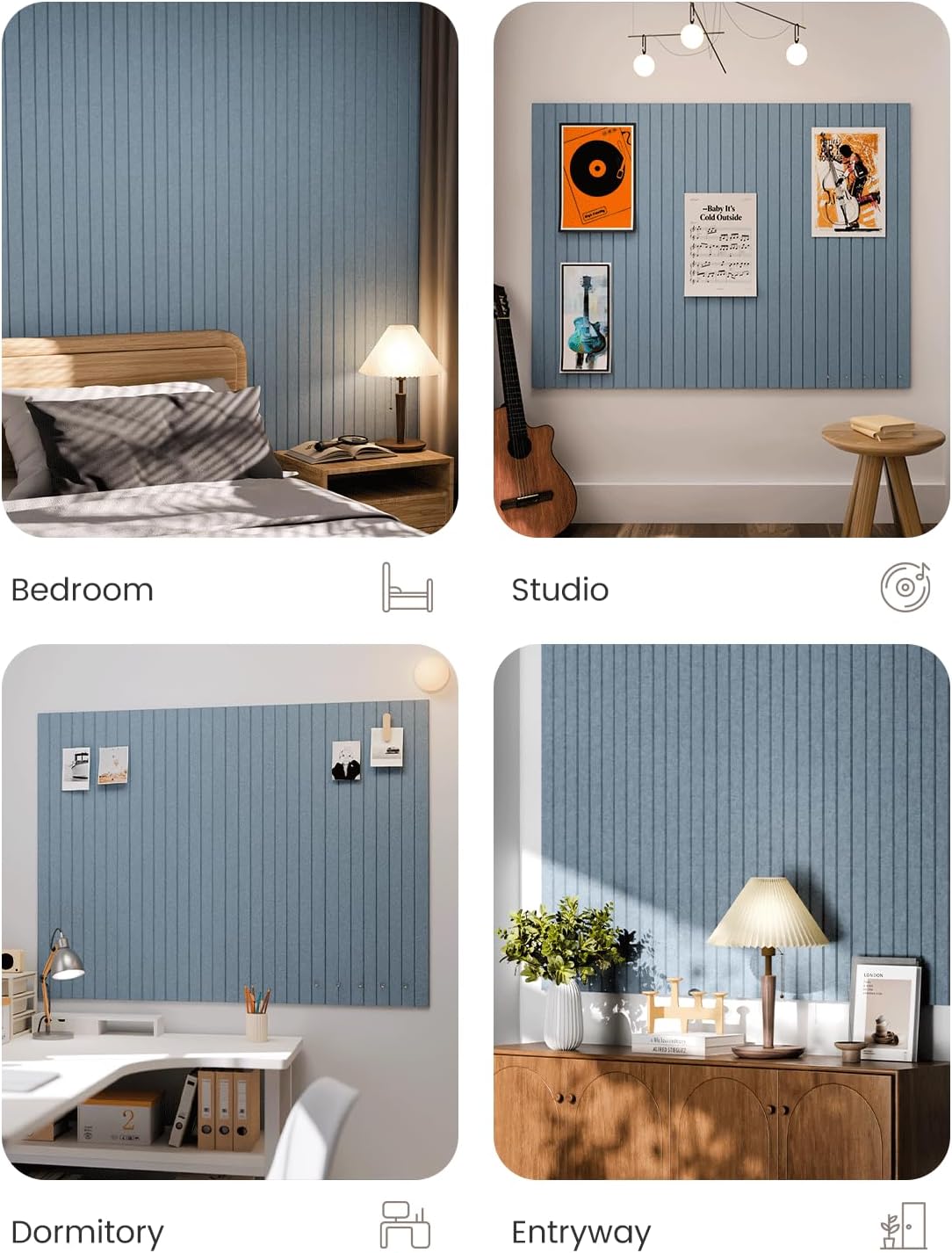Fluxynara Felt Bulletin Board & Cork Board Alternative 48'' x 36&...