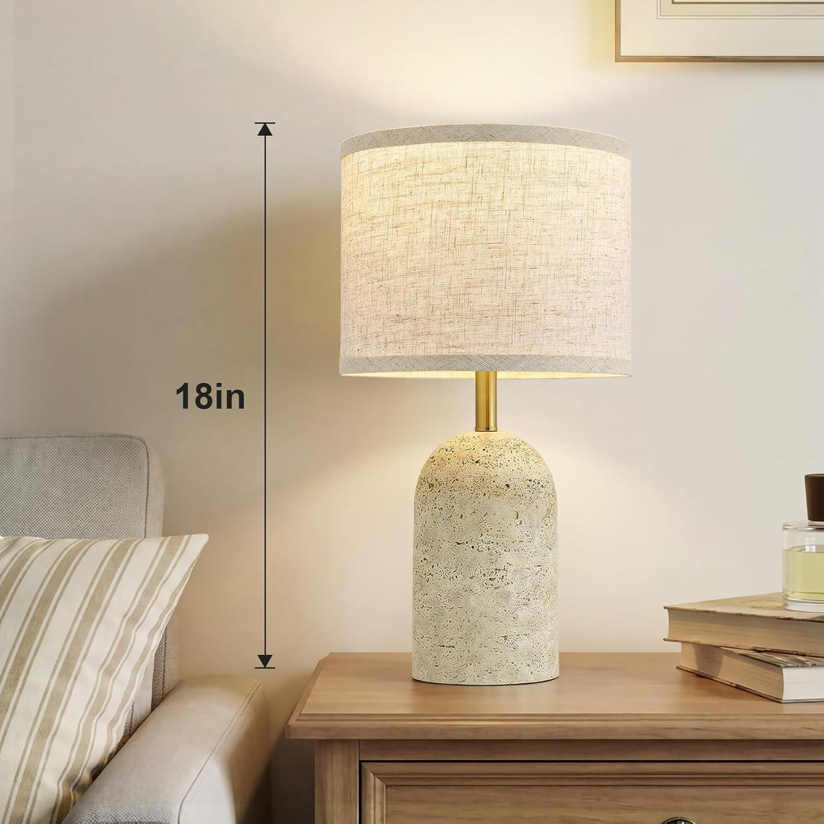 GyroVu Table Lamps Set of 2, Resin Bedside Lamps for Living Room Bedroom