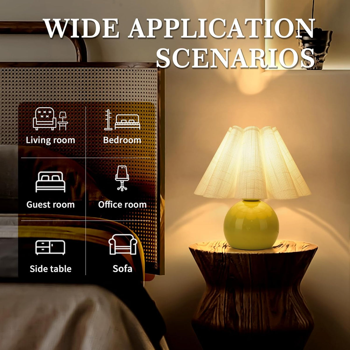 Green Small Touch Control Table Lamp for Bedroom, Green Bedside Lamps for Nig...