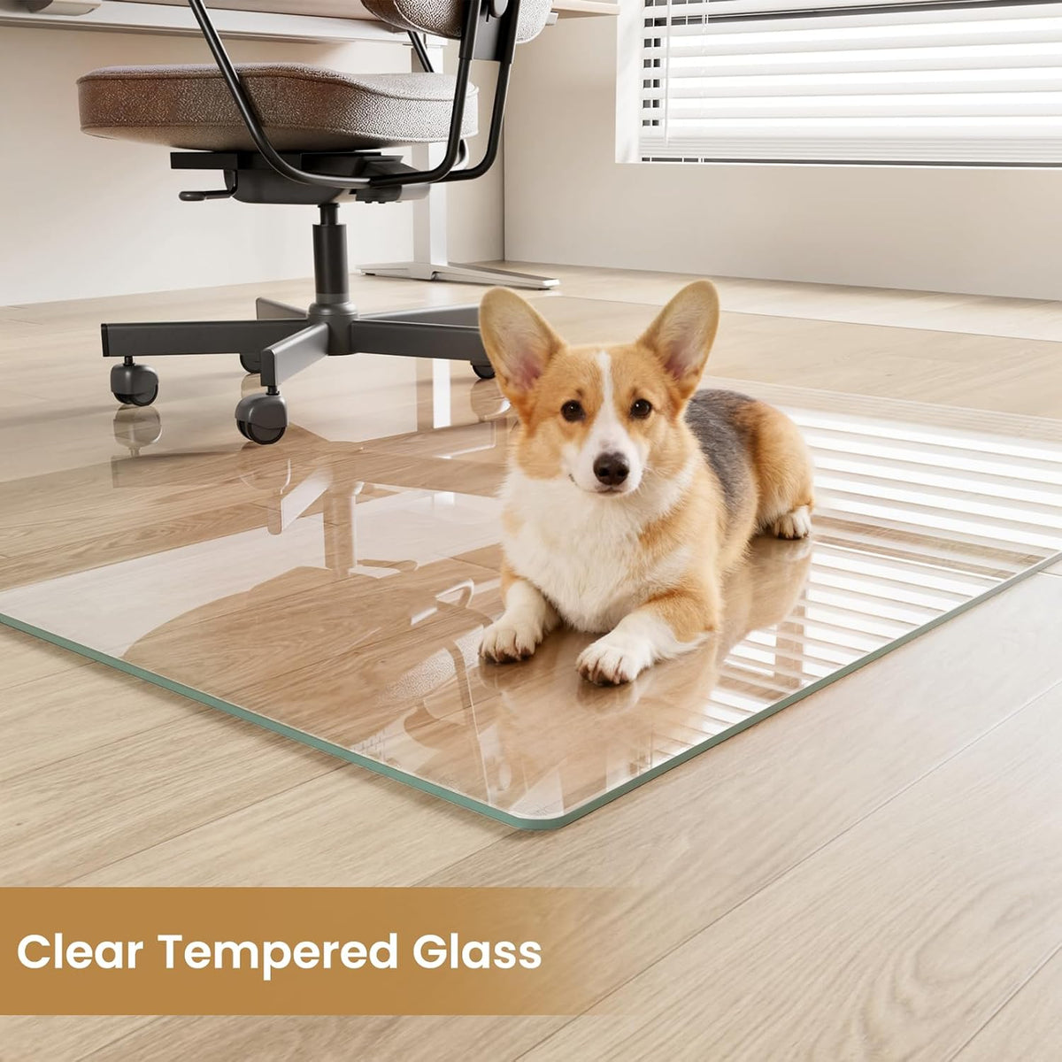 36"x46" Tempered Glass Chair mat for Carpet