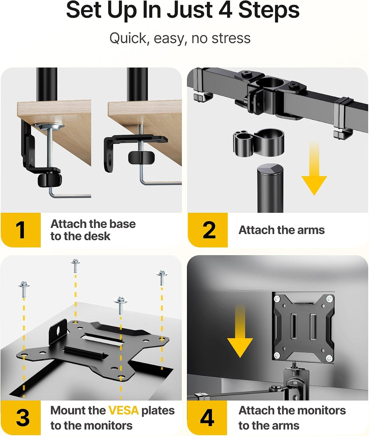 monTEK Triple Monitor Stand for 17-32" Screens, 22 lbs Each