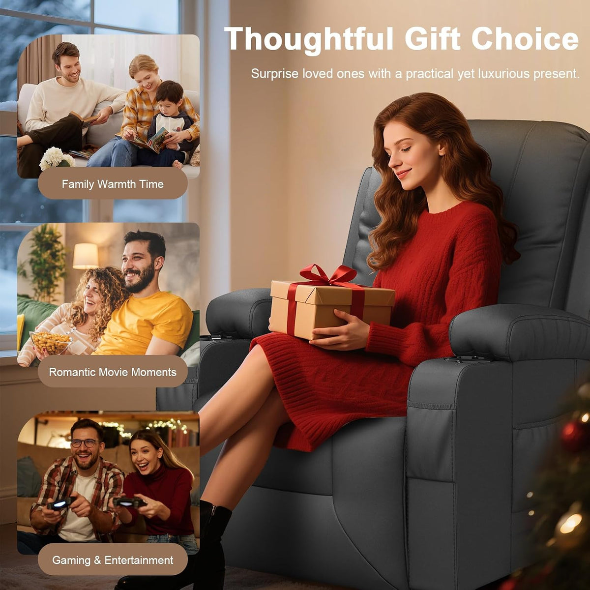 YONISEE 4 Seat Rcliner Sofa Set for Living Room