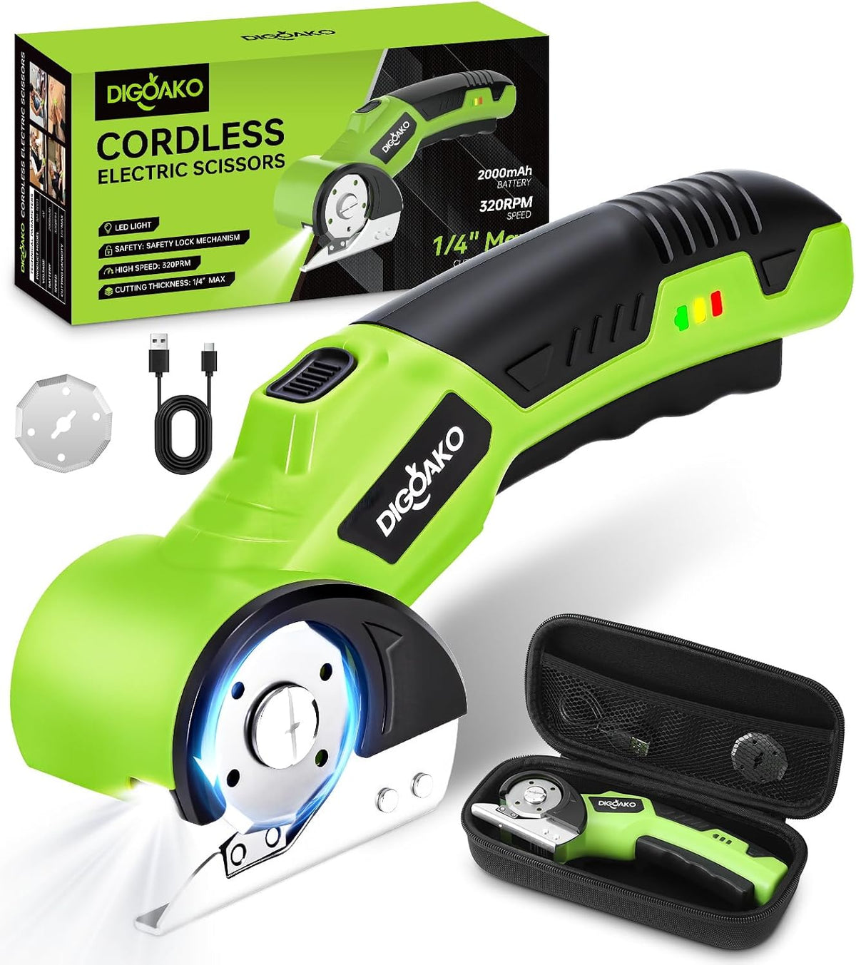 Cardboard Cutter - Cordless Electric Scissors, 4V Rechargeable Electric Box C...