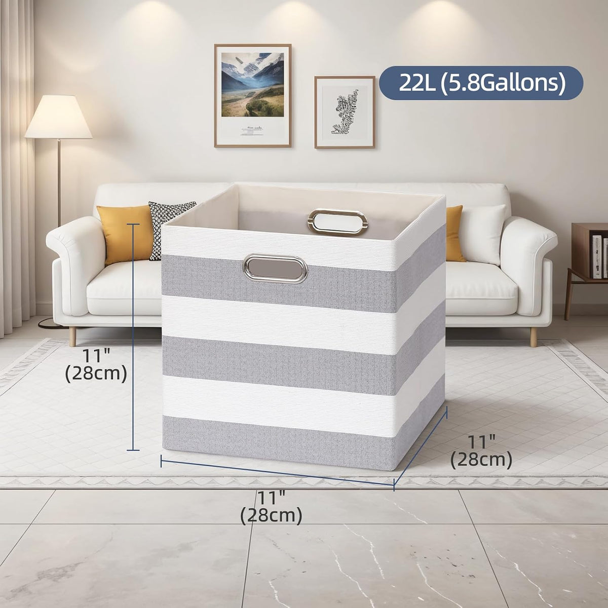 11x11x11 Inch Cube Storage Bins, Set of 4 Fabric Storage Cubes