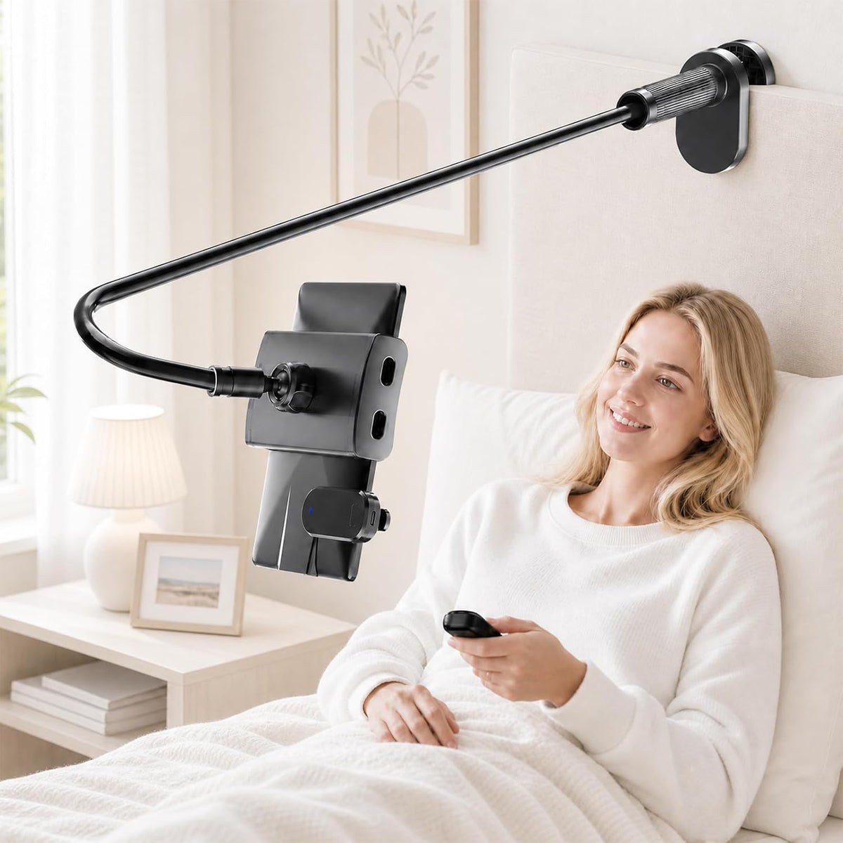 Kefotic Gooseneck Holder for Kindle Reading in Bed with Page Turner Remote
