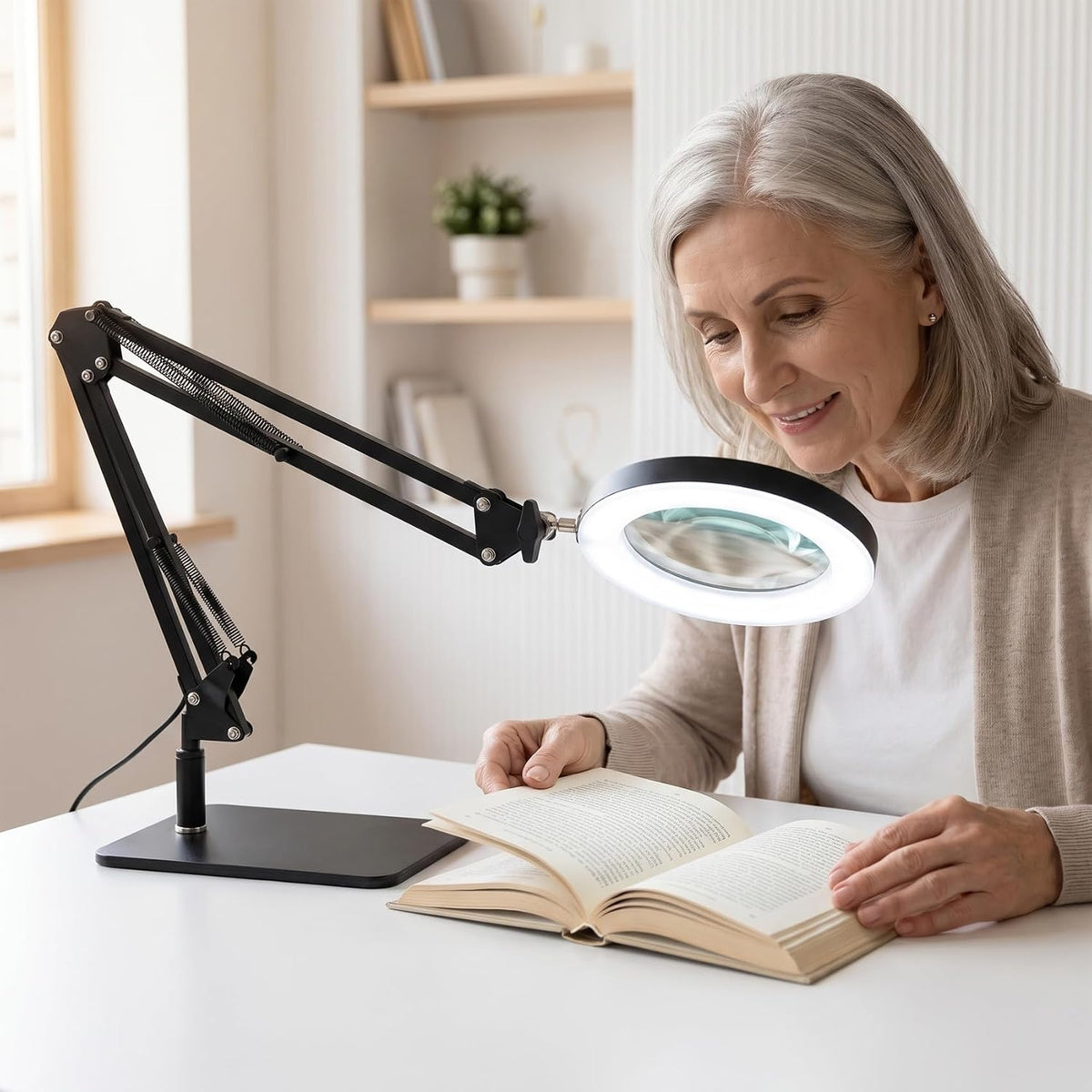 15X Magnifying Glass with Light and Stand – Real Glass Lens,Various lights