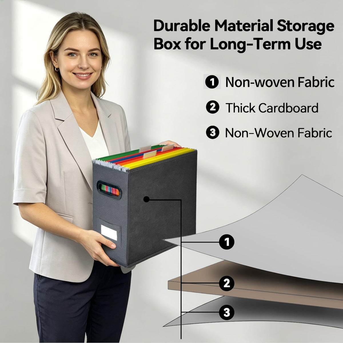 6 Pack Collapsible File Storage Box for Letter Size Documents, Portable File ...