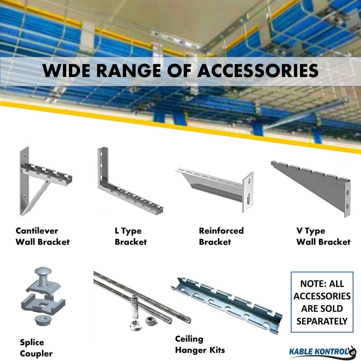 Kable Kontrol Cable Tray - 5 Feet Long x 4" W x 2” H - 120 Pcs Bulk Pack...