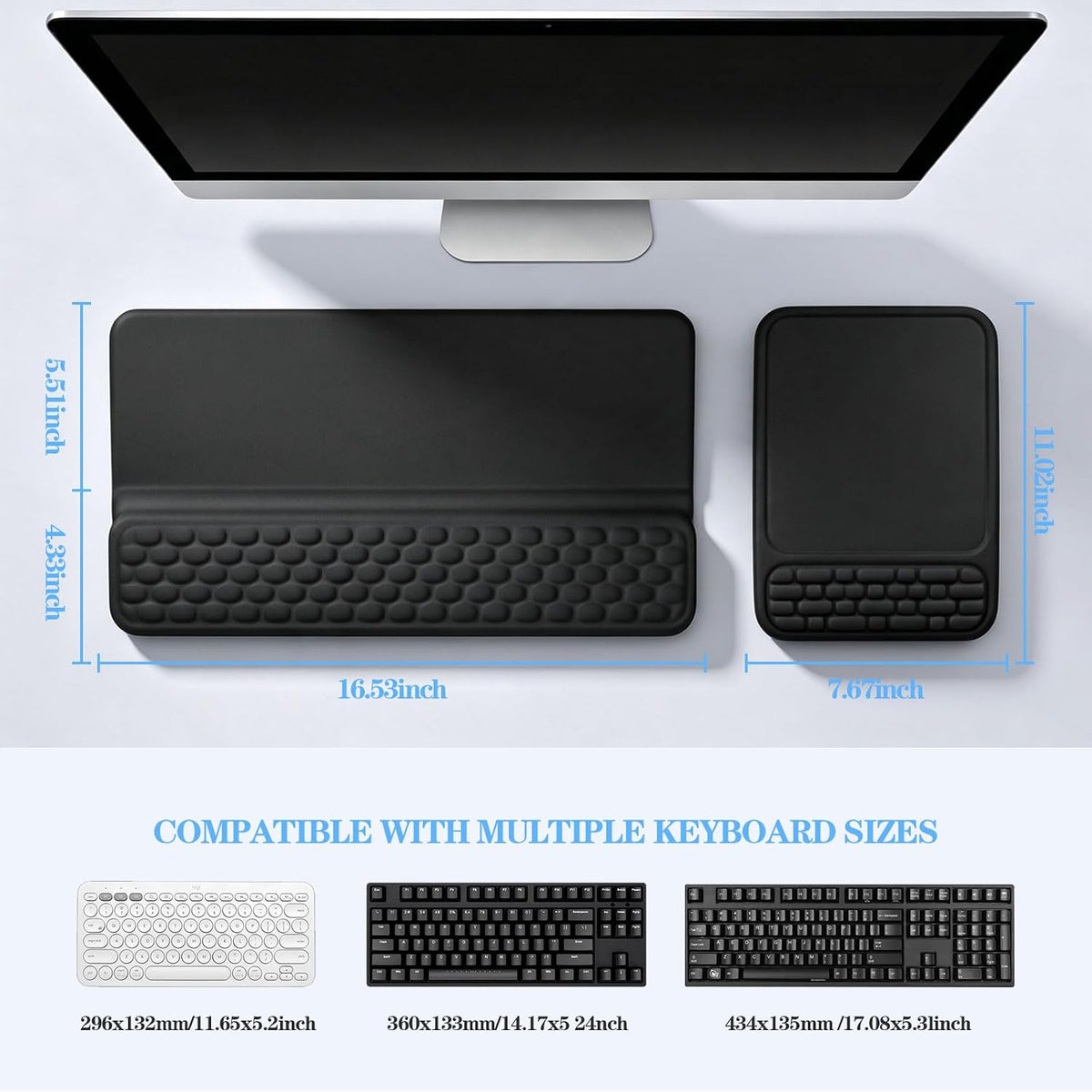 Computer Keyboard Stand with Wrist Rest and Mouse Pad Wrist Support