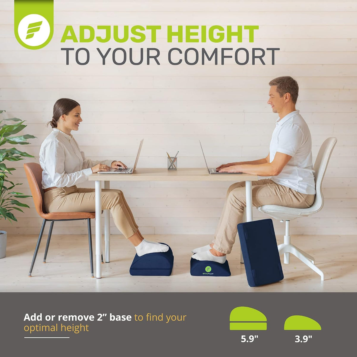 ErgoFoam Foot Rest - Chiropractor-Endorsed Orthopedic Teardrop Design 2in1 Ad...
