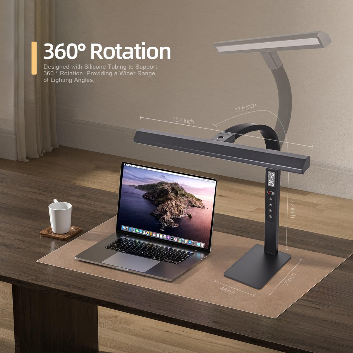 LED desk lamp for home office, architect computer work light,Touch color temp...