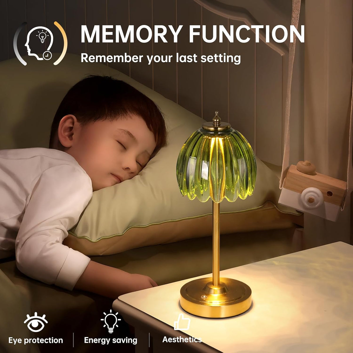 Shenmoyl Tulip Table Lamp with 5000mAh Battery & Touch Control, Cordless ...