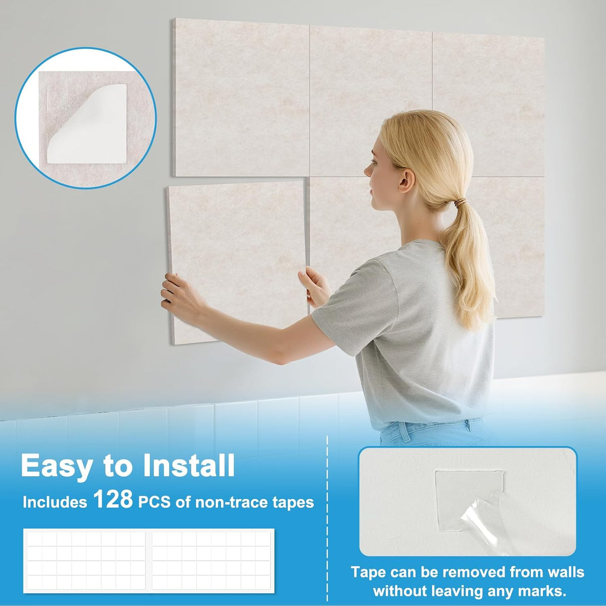 DOLLAR BOSS Felt Cork Board Tiles, 24 Pcs 12" x 12" Bulletin Board,...