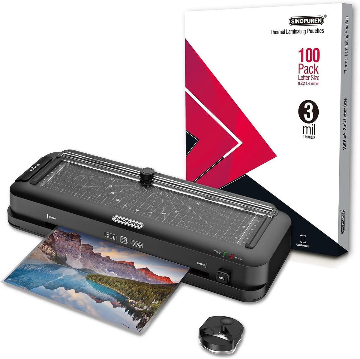 Thermal Laminator Machine and Pouches Bundle, Laminate up to 9-inch Built-in ...