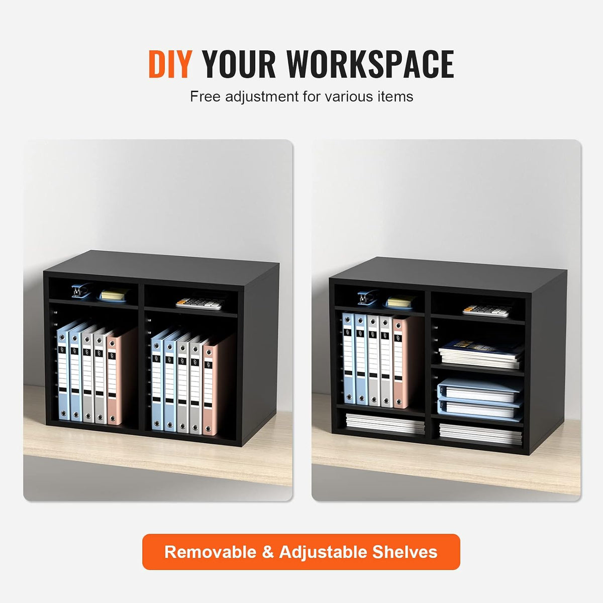 VEVOR Literature Organizers, 12 Compartments Office Mailbox with Adjustable S...