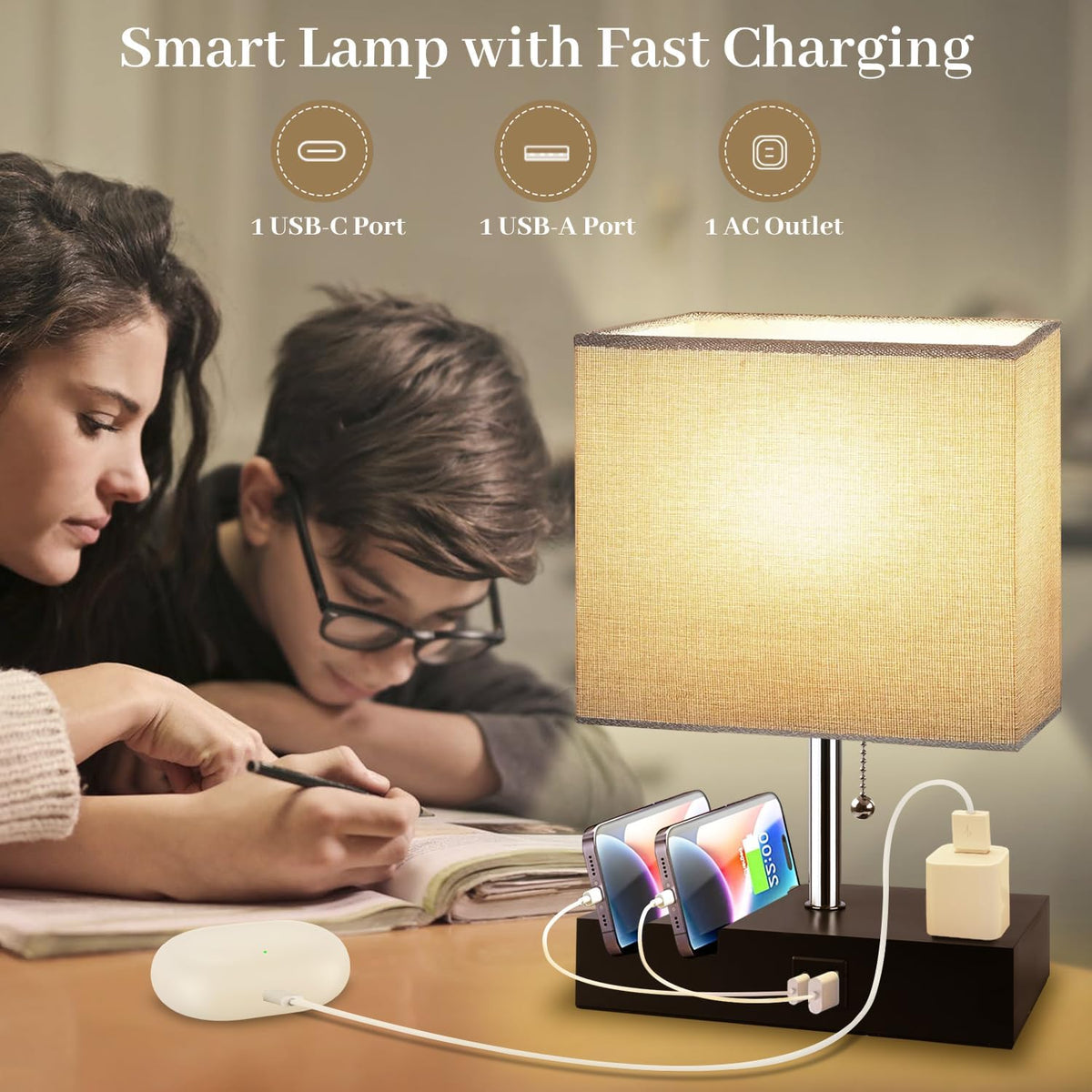 Smart RGB Dimmable Table Lamp Compatible with Alexa&APP&Remote Contro...