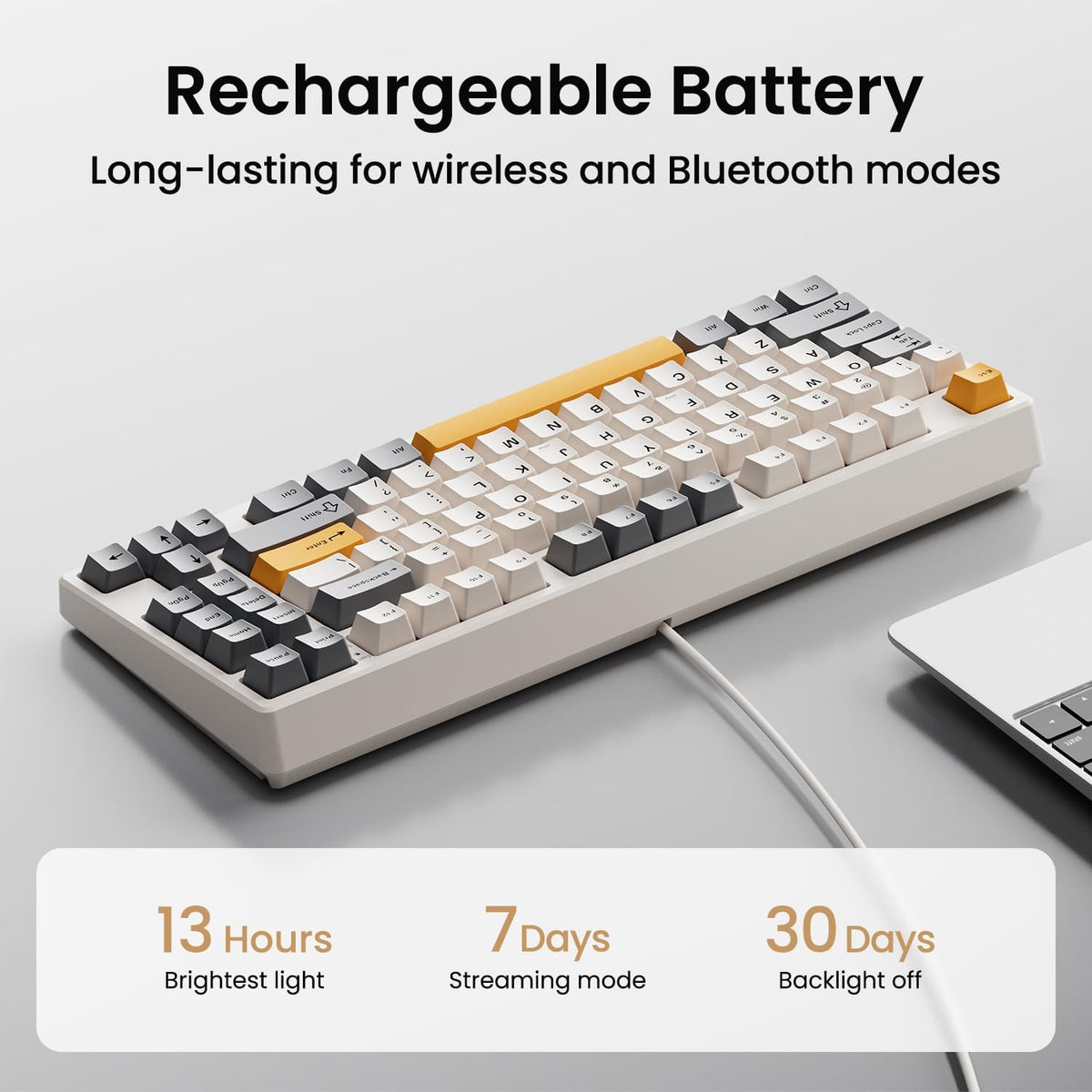 Kisnt KN85 Wireless Mechanical Keyboard, 75% Layout, Bluetooth/2.4GHz/USB-C, ...